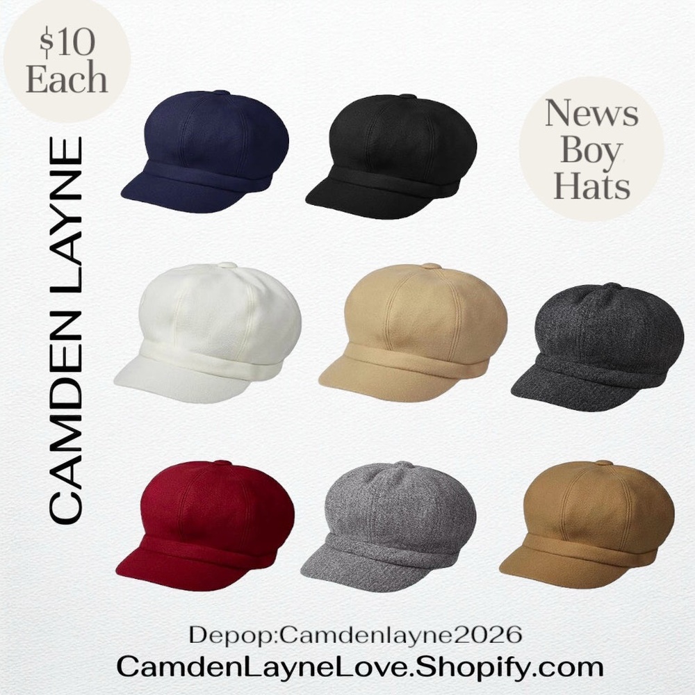 Camden Layne Tan Wool Newsboy Hat - Picture 2 of 2